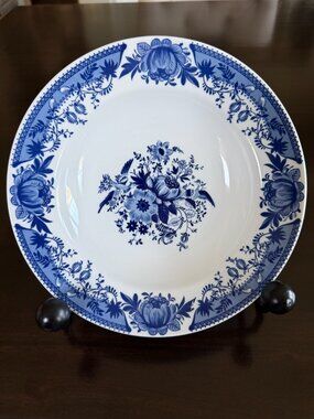 Vintage Rare Kahla Cobalt Blue & White German Porcelain 9.25” Bowl